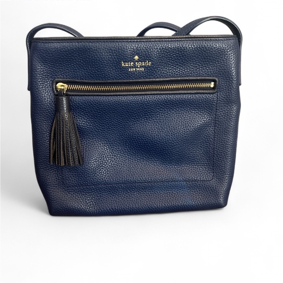 Kate Spade Pebbled Royal Blue Leather Crossbody Bag - Picture 1 of 5
